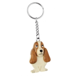 PORTE CLES MINI EN BOIS BASSET HOUND 95X30X15 MM