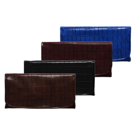 BLAGUE A TABAC XL FACON CUIR CROCO 4 COLORIS ASSORTIS 12/240