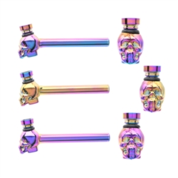 Pipe à tabac en verre rainbow tête de mort 24/288*