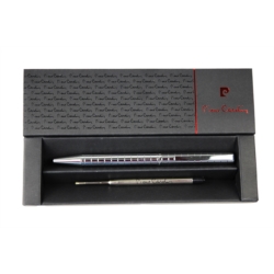 Stylo Bille Pierre Cardin Tokyo Chromé motif carreaux 
