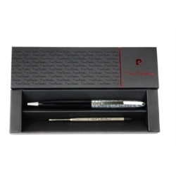 Stylo bille Pierre Cardin Lisbonne Noir/chromé relief
