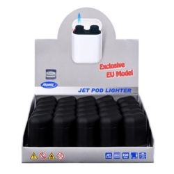 Briquet Atomic Jet Pod jet flamme rubber noir 25/500