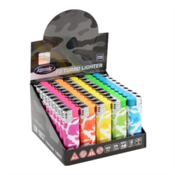 BRIQUET ATOMIC TURBO PLASTIQUE DECORS CAMOUFLAGE NEONS 50/1000