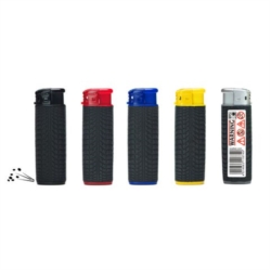 BRIQUET ATOMIC PIEZO PNEU NOIR / TOP COULEURS ASSORTIES 50/1000