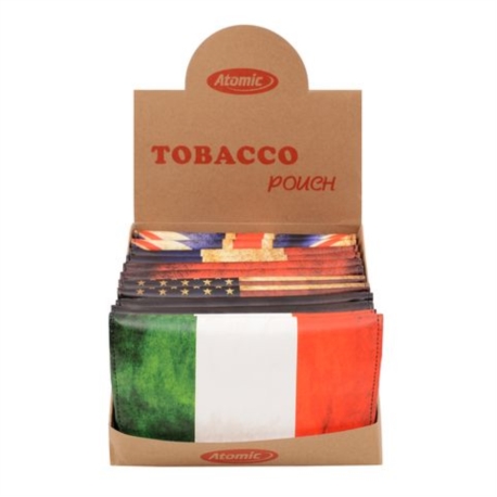 BLAGUE A TABAC XL FACON CUIR DECORS DRAPEAUX PAYS X 6 12/240