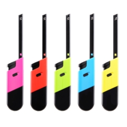 Briquet Atomic allume gaz piézo Triangolo 5 x néons assortis 20/240