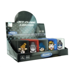 Briquet Atomic jet flamme gomme métallisés Animaux Fashion 25/500