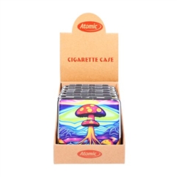 Etui pour cigarettes en métal décors Champignons 6/120