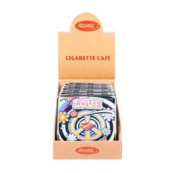Etui pour cigarettes en métal décors Peace & Love 6/120