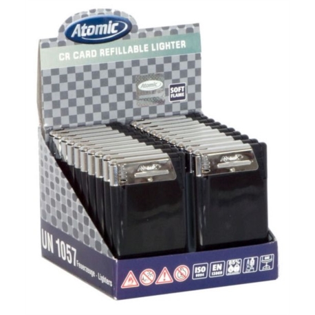 BRIQUET ATOMIC EXTRA PLAT RECHARGEABLE NOIR 20/400*