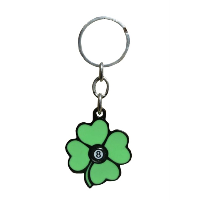 Porte clés forme trèfle à 4 feuilles Boule de billard 8