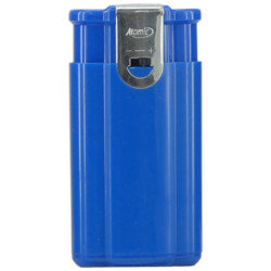 Briquet Atomic 2 flammes turbo/piezo bleu opaque 25/800*