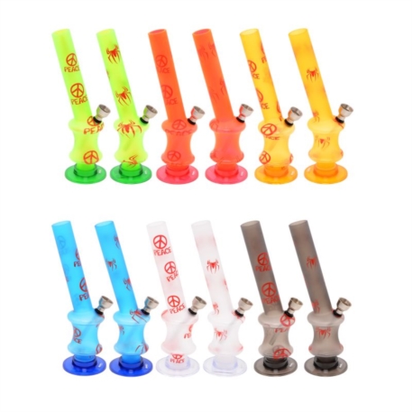 PIPE A TABAC ACRYLIQUE 20 CM DECORS PEACE & SPIDERS GIVRES X 6 12/120