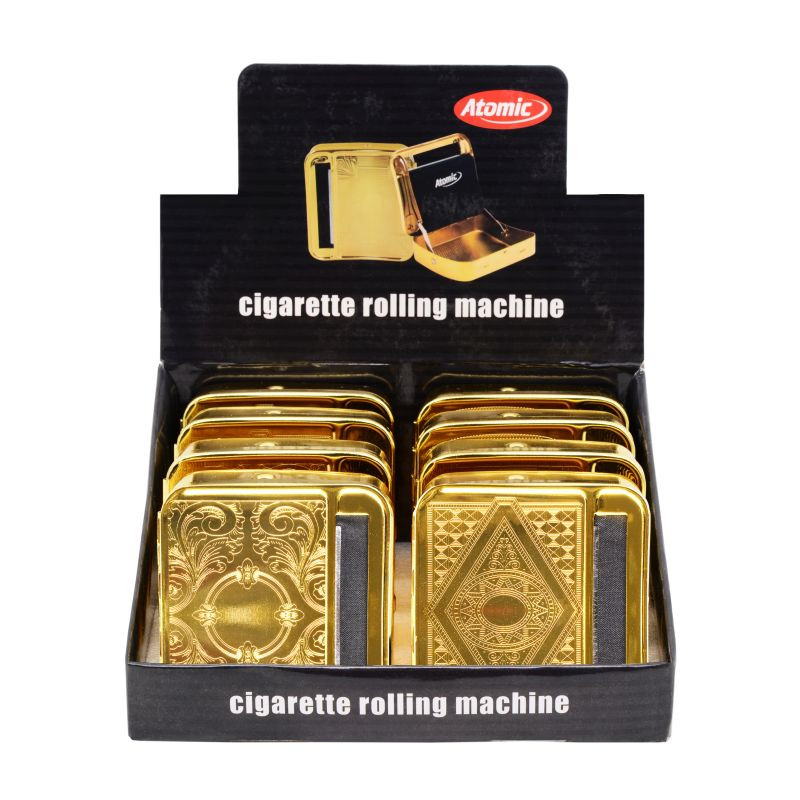 Métal automatique Cigarette tabac rouleau rouleau rouleuse boîte fabricant  de caisses étain Cigarette rouleau fumée cadeau noël noël -  France