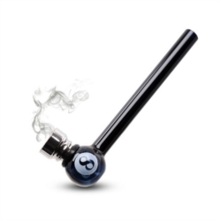 PIPE A TABAC EN VERRE BOULE BILLARD 8 COLORIS NOIR 24/240