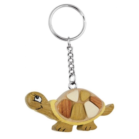 Porte clés mini en bois tortue 80x60x15 mm