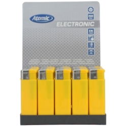 BRIQUET ATOMIC FLAT ELECTRONIQUE RECHARGEABLE OPAQUE JAUNE 50/1000