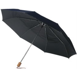 PARAPLUIE PLIABLE POLYESTER 190T METAL/MANCHE EN BOIS 12/48