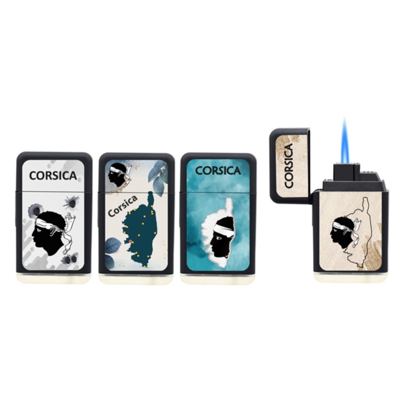 Briquet jetflamme gomme new Scuba noir Corsica