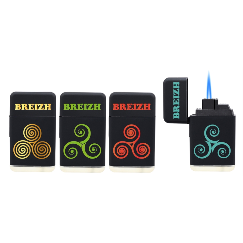 Briquet jetflamme gomme new Scuba noir Triskell Breizh