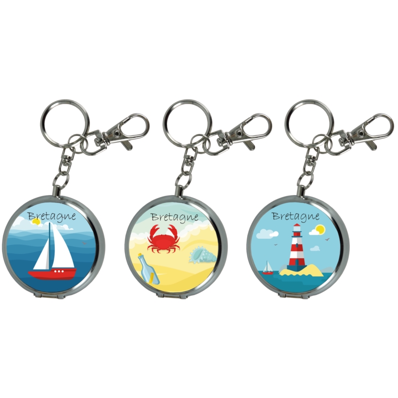 Cendrier de poche porte-clés + mousqueton Bretagne