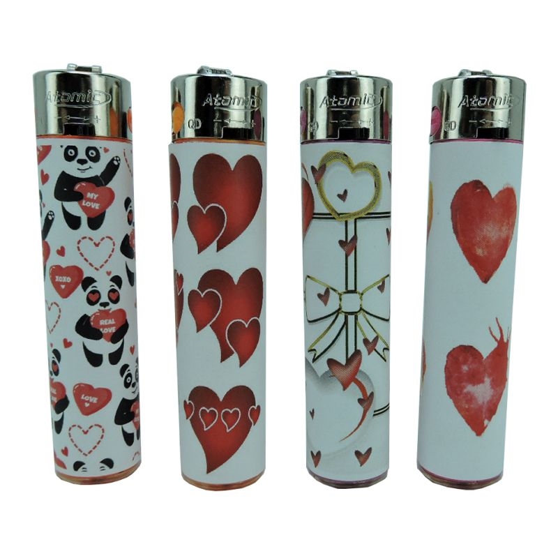 BRIQUET ATOMIC FESTIVAL PIERRE RECHARGEABLE DECORS COEURS 48/1152