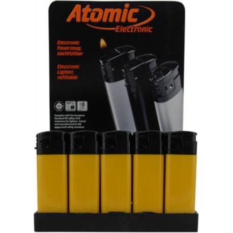 BRIQUET ATOMIC ELECTRONIQUE SLIM JAUNE/TOP NOIR 50/1000