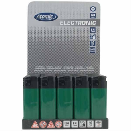 BRIQUET ATOMIC ELECTRONIQUE SLIM VERT/TOP NOIR 50/1000