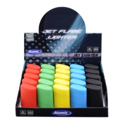 BRIQUET ATOMIC JET FLAMME GOMME 5 COLORIS ASSORTIS 25/500