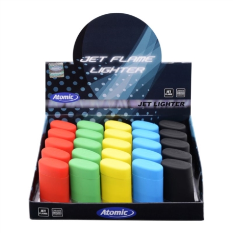 BRIQUET ATOMIC JET FLAMME GOMME 5 COLORIS ASSORTIS 25/500