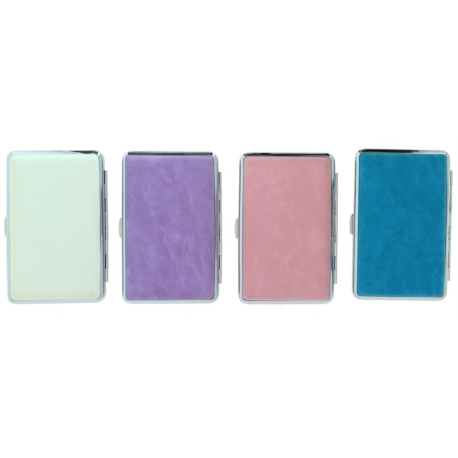 ETUI POUR 14 CIGARETTES 100 MM FACON CUIR ASSORTIS 12/144