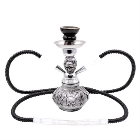 CHICHA 25 CM 2 TUBE DECORS FEUILLE TETE DE MORT