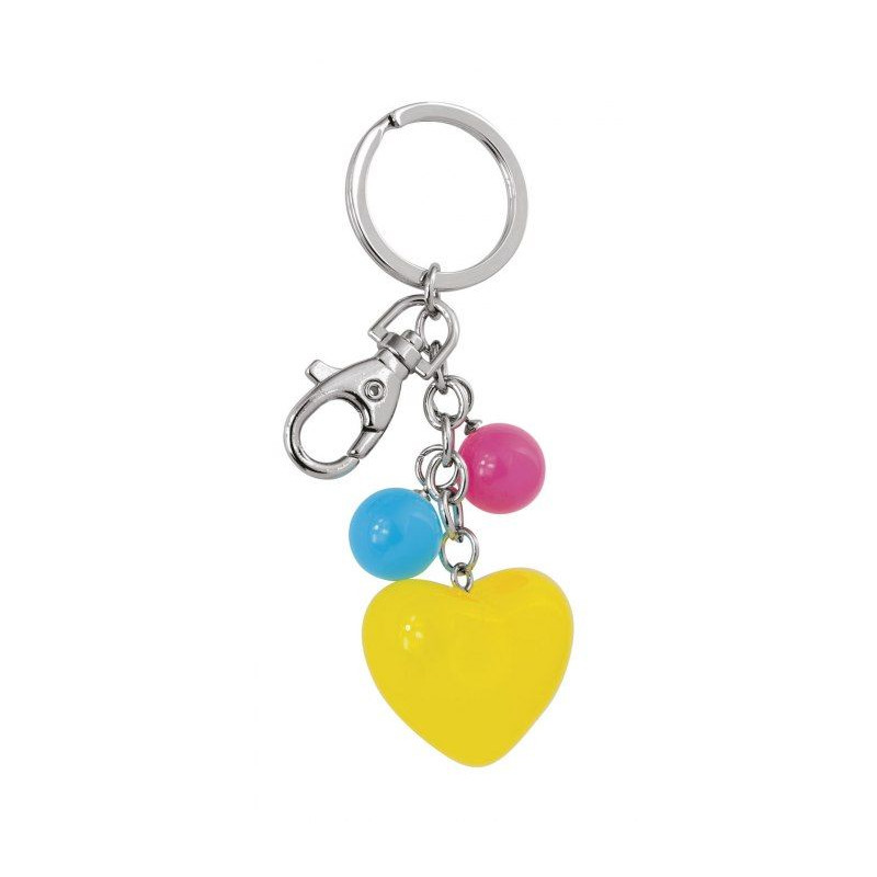 PORTE CLEFS ACRYLIQUE BRELOQUES COEUR DE COULEURS