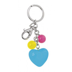 PORTE CLEFS ACRYLIQUE BRELOQUES COEUR DE COULEURS