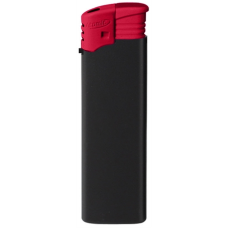 Briquet Atomic électronique rechargeable noir gomme top rouge 50/1000