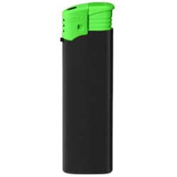 Briquet Atomic électronique rechargeable noir gomme top vert 50/1000