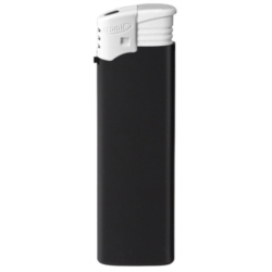 Briquet Atomic électronique rechargeable noir gomme top blanc 50/1000