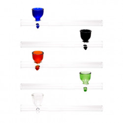 Pipe à tabac mini en verre transparent 5 coloris assorties 30/240
