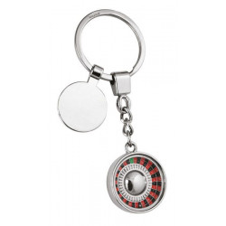 Porte clés métal chromé Roulette de Casino 95x35x7 mm