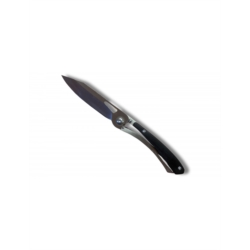 Couteau pliant extra plat acier manche noir