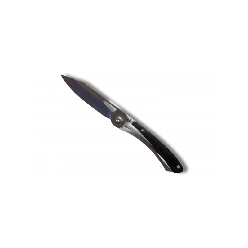 Couteau pliant extra plat acier manche noir