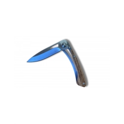 Couteau pliant extra plat acier manche bois