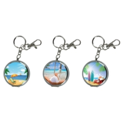 Cendrier de poche porte-clés métal décor Eté 12/240