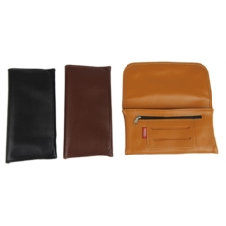 Blague à tabac cahier double 18 cm simili cuir 3 coloris assort 6/120