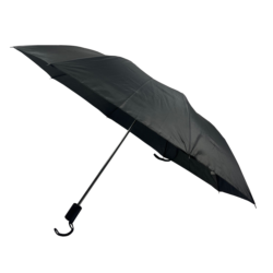 Parapluie pliable polyester 190T métal/manche plastique Noir 12/48