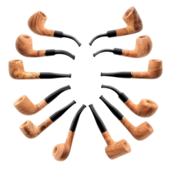 Pipe Myon 9mm en bois d'olivier naturel 12/240