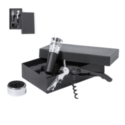 Set à Vin finition noire 3 accessoires acier inoxydable 1/50