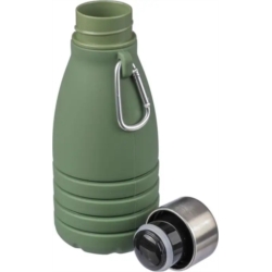 Gourde pliable 550 ML silicone bouchon acier inoxydable 17 cm 1/50