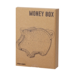 Tirelire en bois forme Cochon 17.5x12.5x3 cm 1/10
