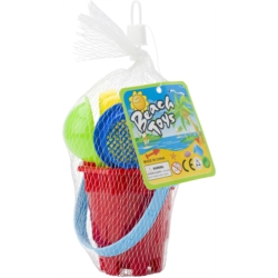 Seau de plage plastique pelles, rateau et moules 9x7 cm 1/60